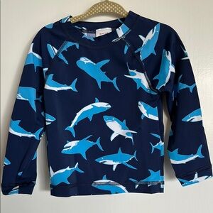 Hanna Andersson Blue and White Shark Rashguard